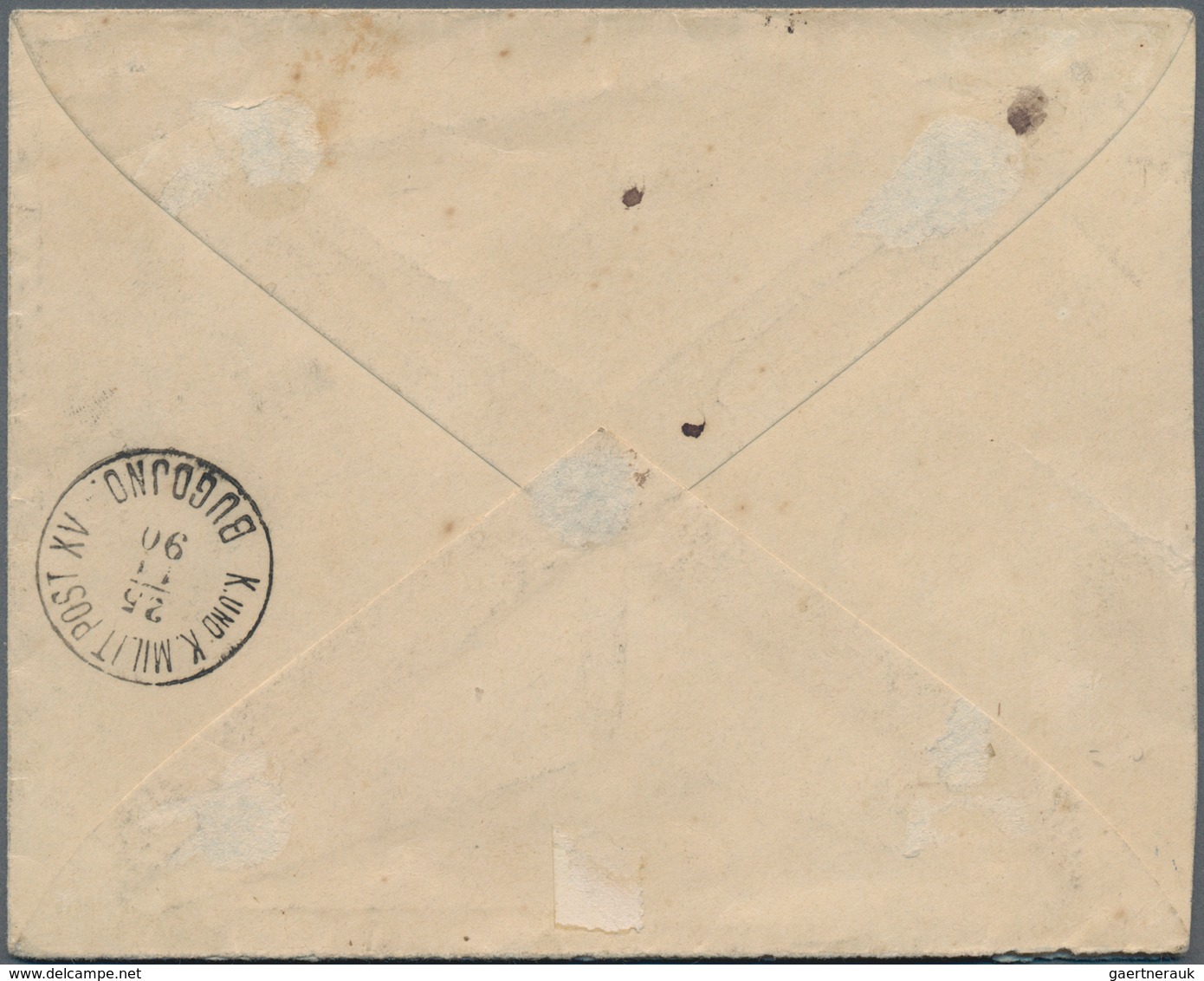 Montenegro: 1890, Registered Envelope To KUPRES, Bosnia Franked With 1879 Second Printing 2n Yellow - Montenegro