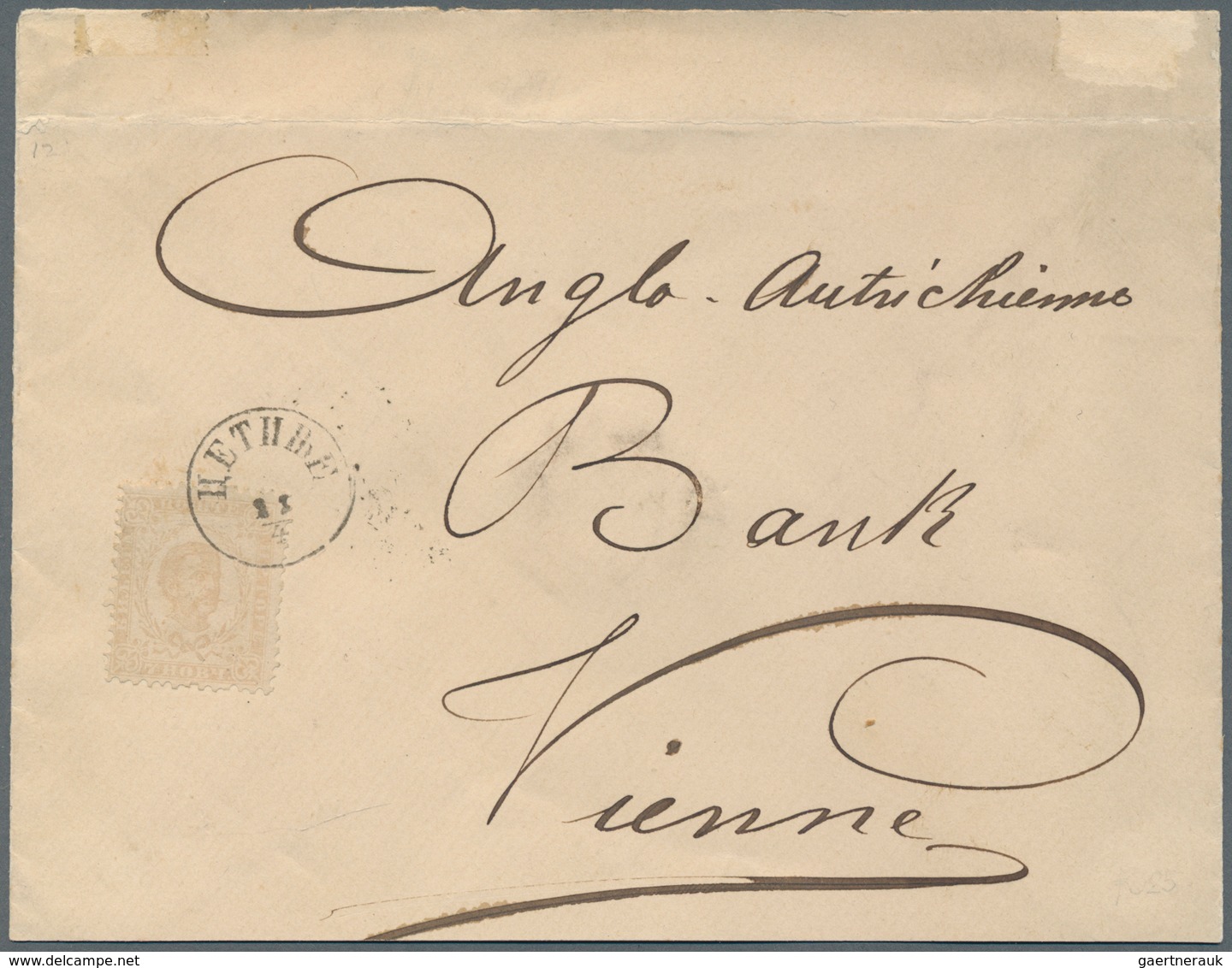 Montenegro: 1891, Cover (faults)from Turkish Legation In Cetinje To Anglo-Austrian Bank In Vienna, F - Montenegro