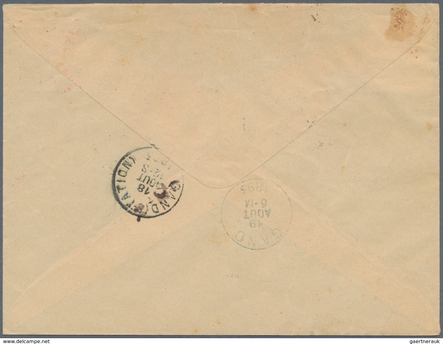 Montenegro: 1893. 5n Scarlet On Thin Yellowish Paper, 145x110 Mm, Correctly Uprated For Sending To G - Montenegro