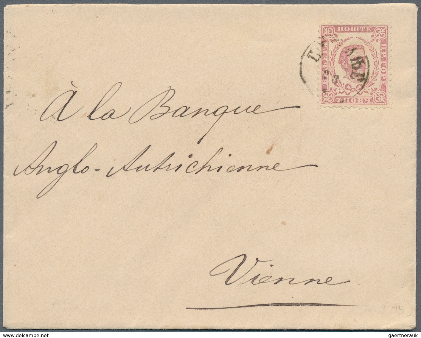 Montenegro: 1893, Envelope To Austria, Franked 7n Dark Red, Perf 11½ Of THIRD PRINTING, Tied By “CET - Montenegro