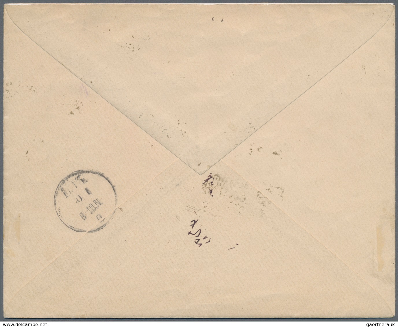 Montenegro: 1894. 7n Prince Nicholas Stationery Envelope (Michel U2 II, 15x12 Mm, Knife B, Type II), - Montenegro