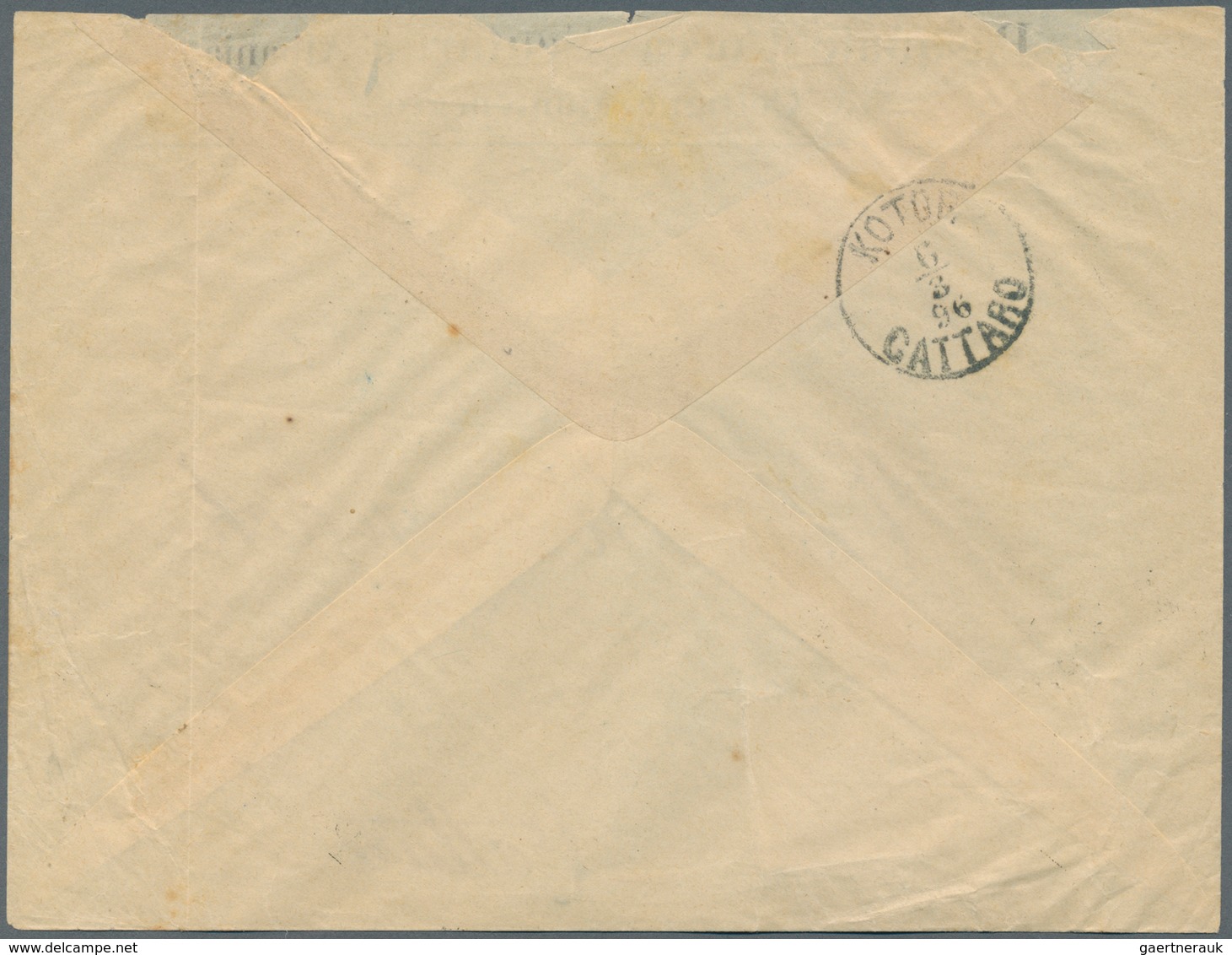 Montenegro: 1896, Commercial Envelope Franked With 2n, Narrow Margins And 3n, Wide Margins, Both Thi - Montenegro
