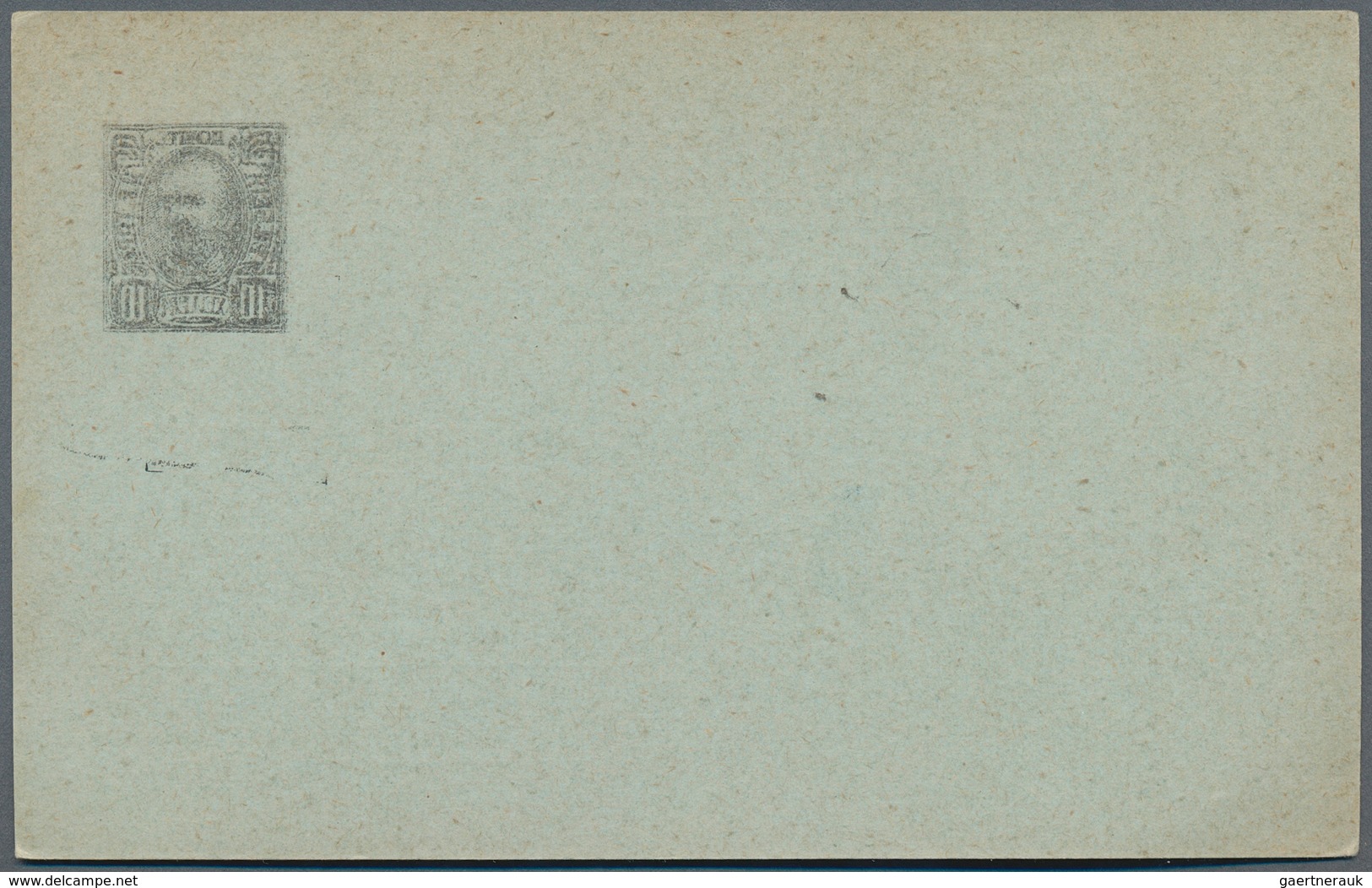 Montenegro - Ganzsachen: 1902. Prince Nicholas Stationery Card. PROOF. 10 H Bacl/greenish, Showing V - Montenegro