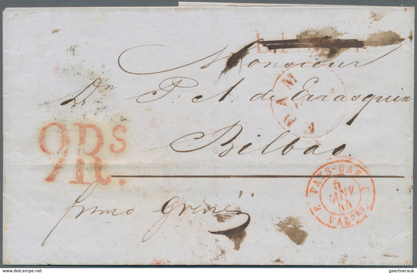 Niederlande - Vorphilatelie: 1844, Foreign Letter From EDAM With Hand Written "Franco Grenze" And Sp - ...-1852 Prephilately