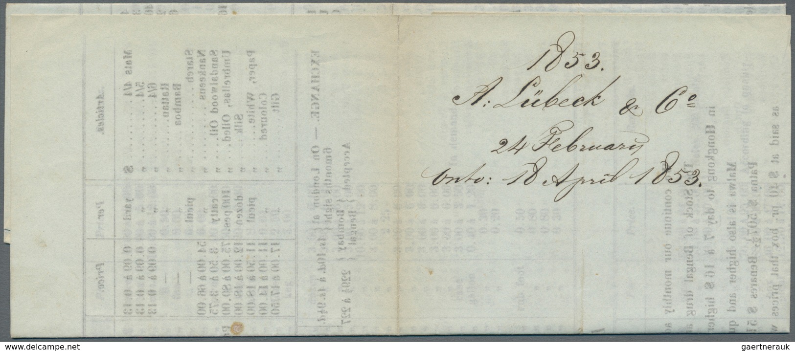Niederlande - Stempel: 1853, "1½C. SCHIEDAM", Triangular Mark On Price Current (commodities/raw Mate - Marcophilie