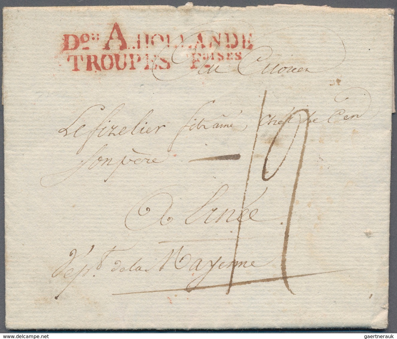 Niederlande - Französische Armeepost: 1806, Red Two Line "Dos. A HOLLANDE / TROUPES FCSISES" On Enti - ...-1850 Préphilatélie