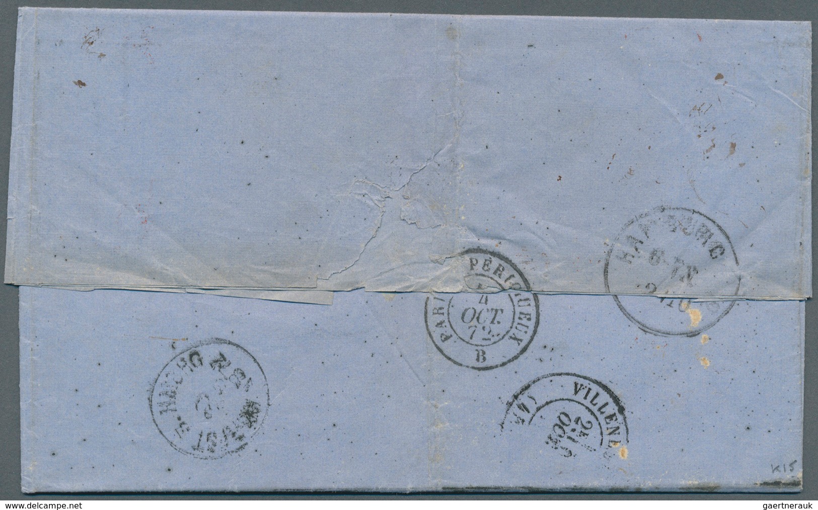 Norwegen: 1872. Envelope Addressed To France Bearing Yvert 14, 4s Blue, Yvert 15, 8s Rose And Yvert - Lettres & Documents