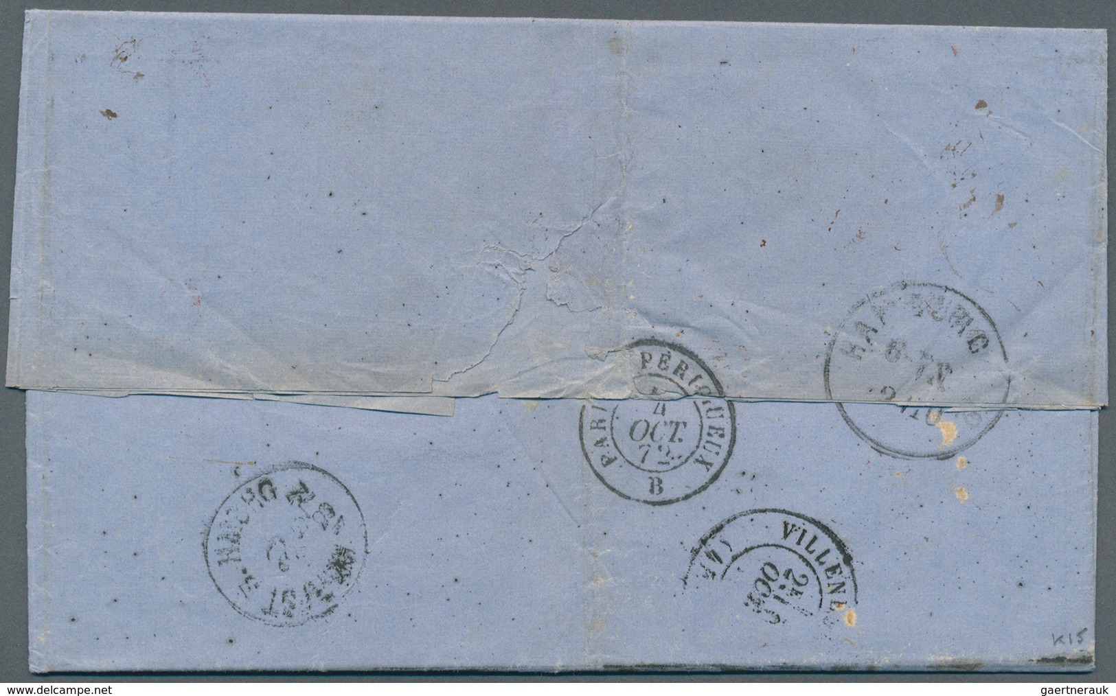 Norwegen: 1872. Envelope Addressed To France Bearing Yvert 14, 4s Blue, Yvert 15, 8s Rose And Yvert - Briefe U. Dokumente