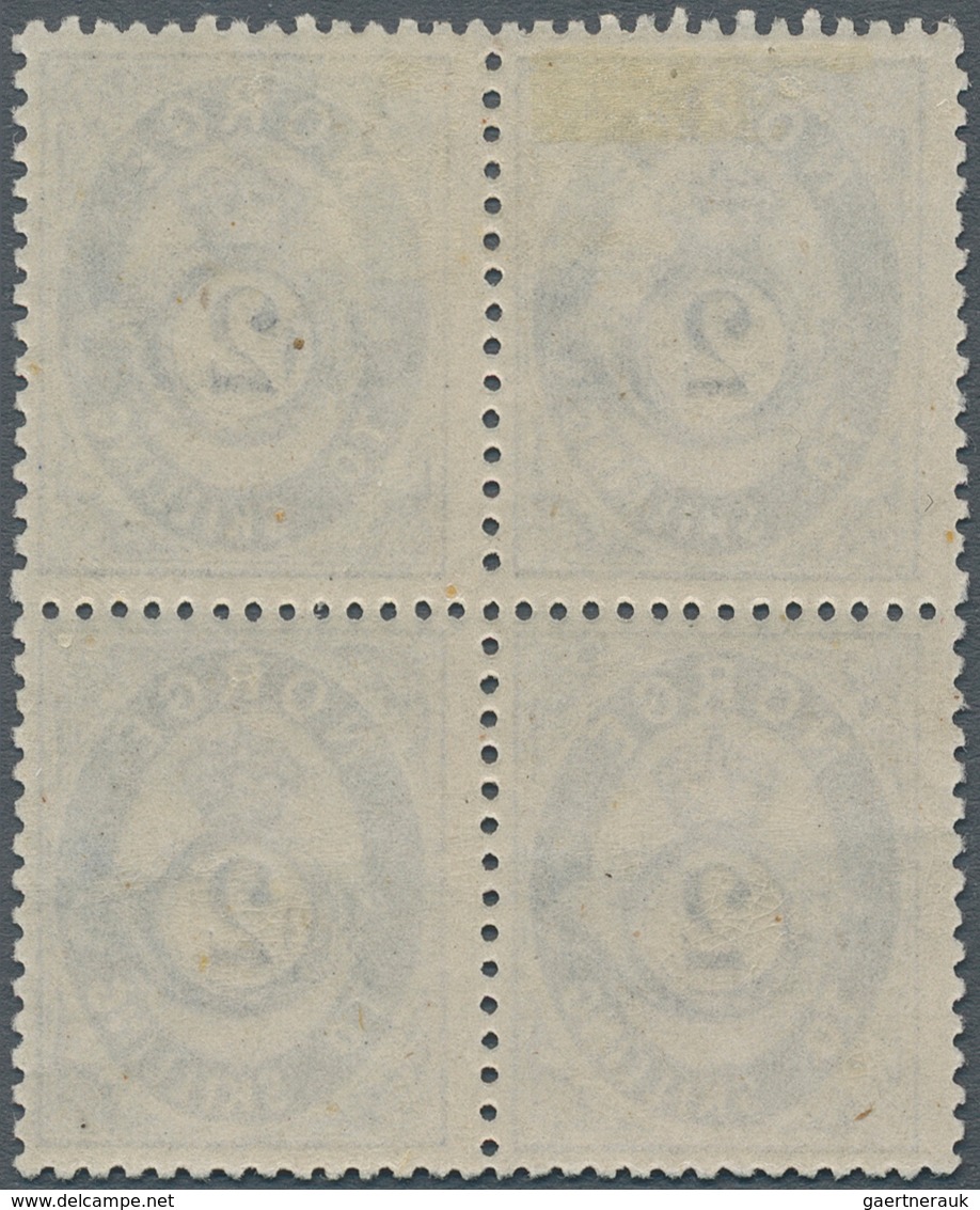 Norwegen: 1872, 2 Skilling Posthorn,ultramarine Block Of Four Nh/mnh. Right Vertical Pair With Varie - Briefe U. Dokumente