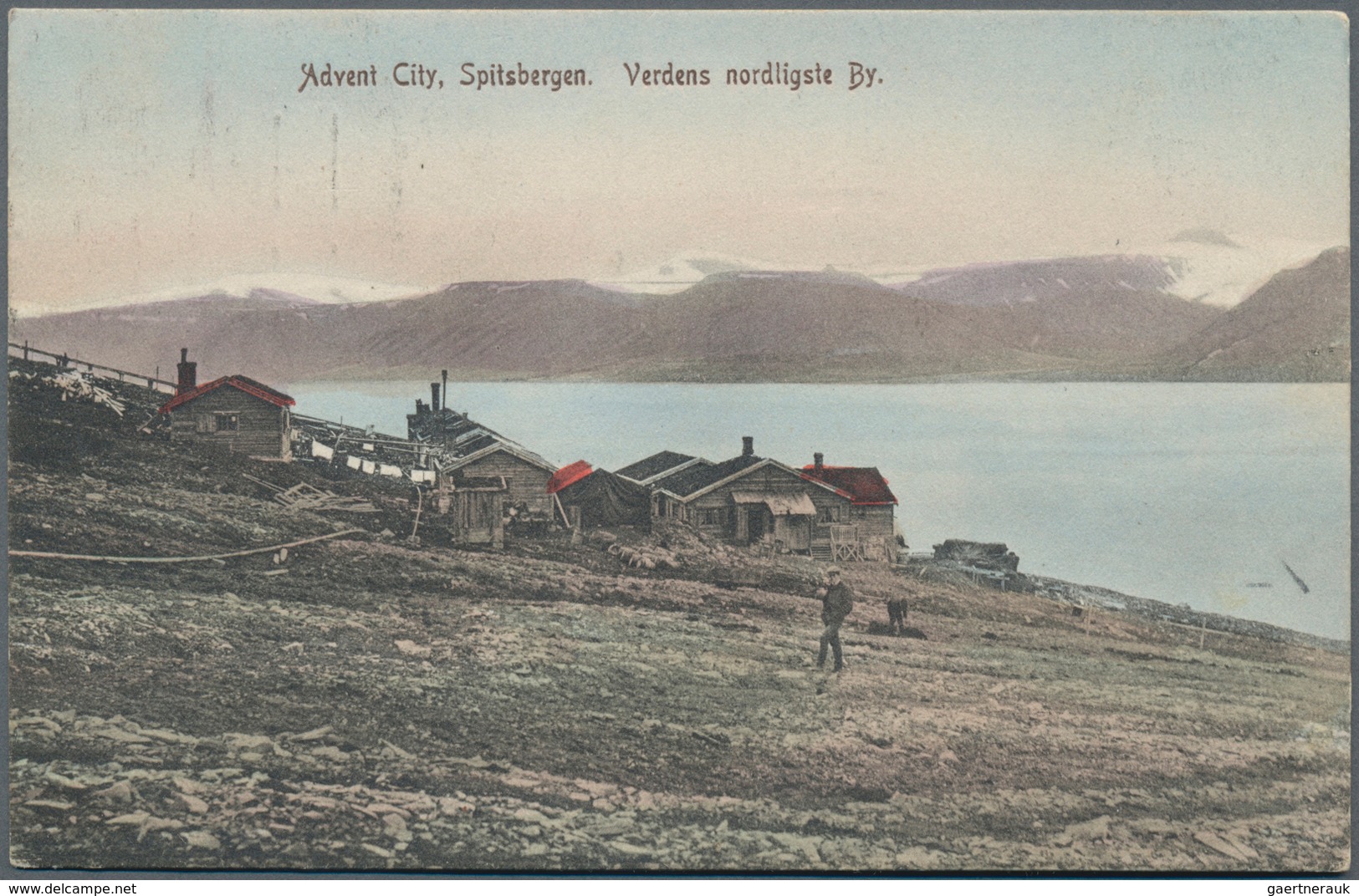 Norwegen: 1910. 1910. Picture Post Card Of 'Advent City' Written From Spitzbergen Bearing Local Post - Lettres & Documents