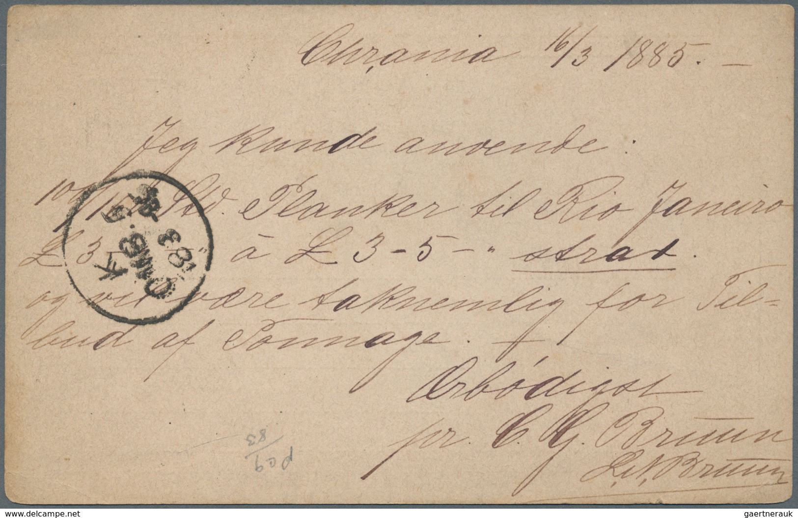 Norwegen - Ganzsachen: 1882/1891, Four Postal Stationery Postcards 5 Öre Gray And 6 Öre Brown To Den - Entiers Postaux