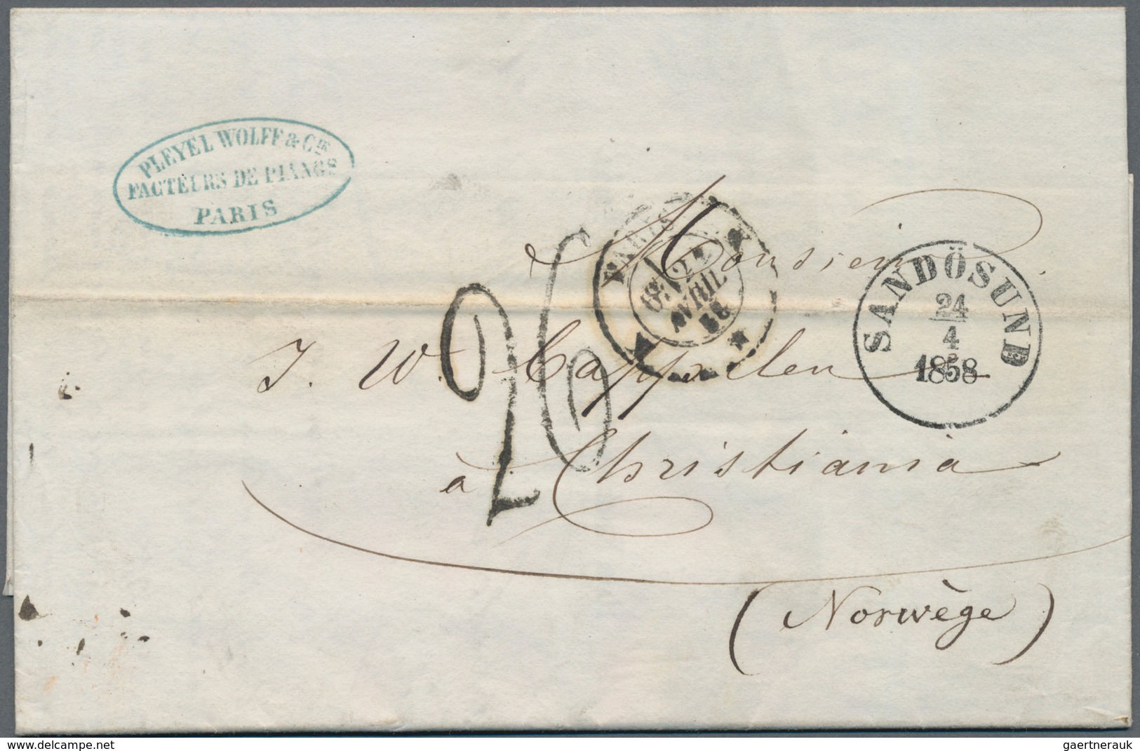 Norwegen - Stempel: 1858/60 Two Folded Letters, Both As Unfranked Foreign Letters (incoming Mail) Fr - Other & Unclassified