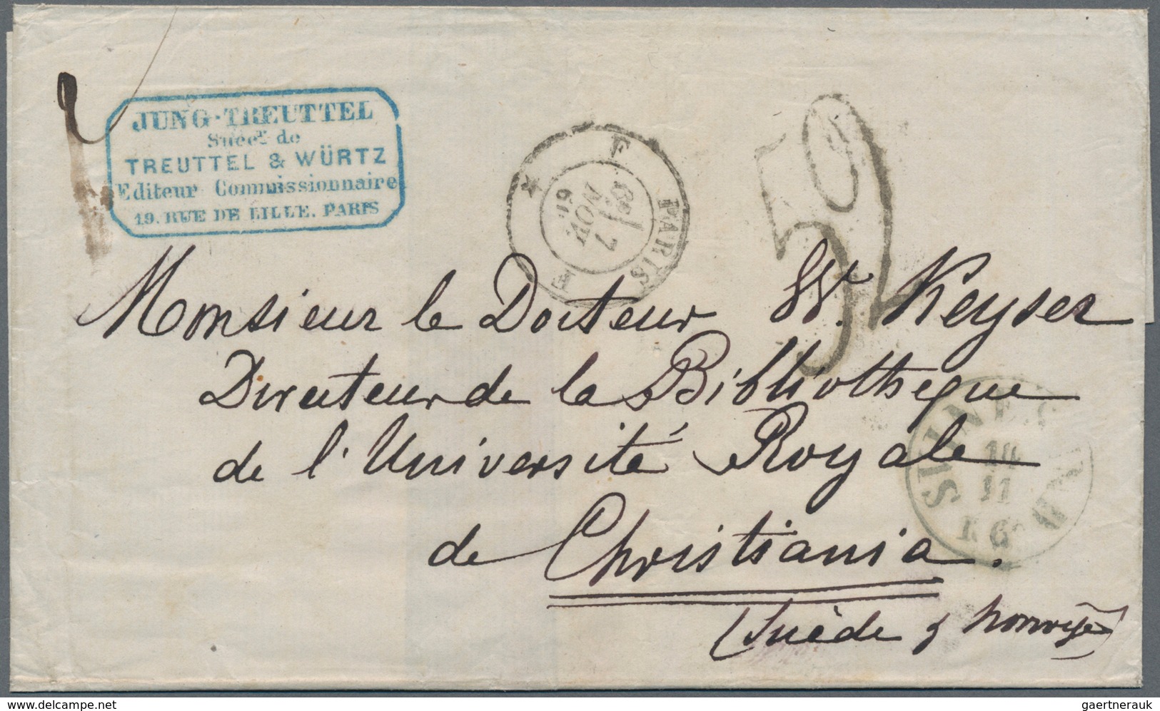 Norwegen - Stempel: 1858/60 Two Folded Letters, Both As Unfranked Foreign Letters (incoming Mail) Fr - Autres & Non Classés