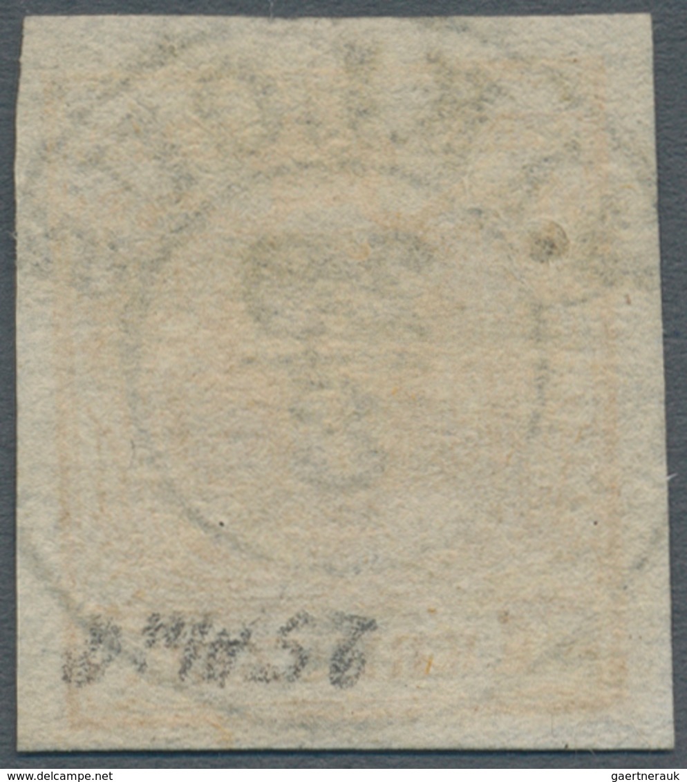 Österreich: 1850, Freimarke 1 Kreuzer Orange Handpapier, Gut Gerandet Und Frisch Mit Perfektem Doppe - Unused Stamps