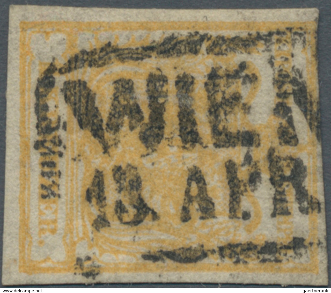 Österreich: 1 Kr. Wappenzeichnung Ockergelb, 1850, Type I Handpapier, Farbfrisch Allseits Vollrandig - Unused Stamps