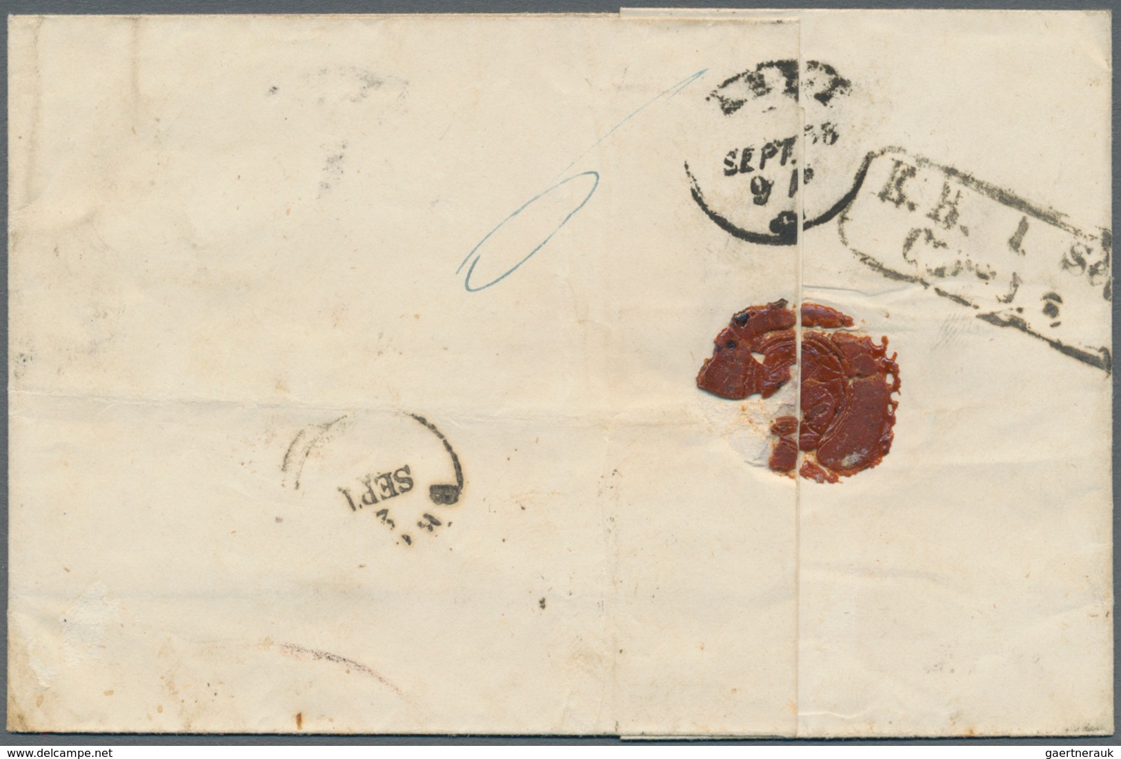 Österreich: 1858, 6 Kr. Braun (unten Angeschnitten) Und 9 Kr. Blau, 15 Kr.-Porto Auf Faltbriefhülle - Ungebraucht