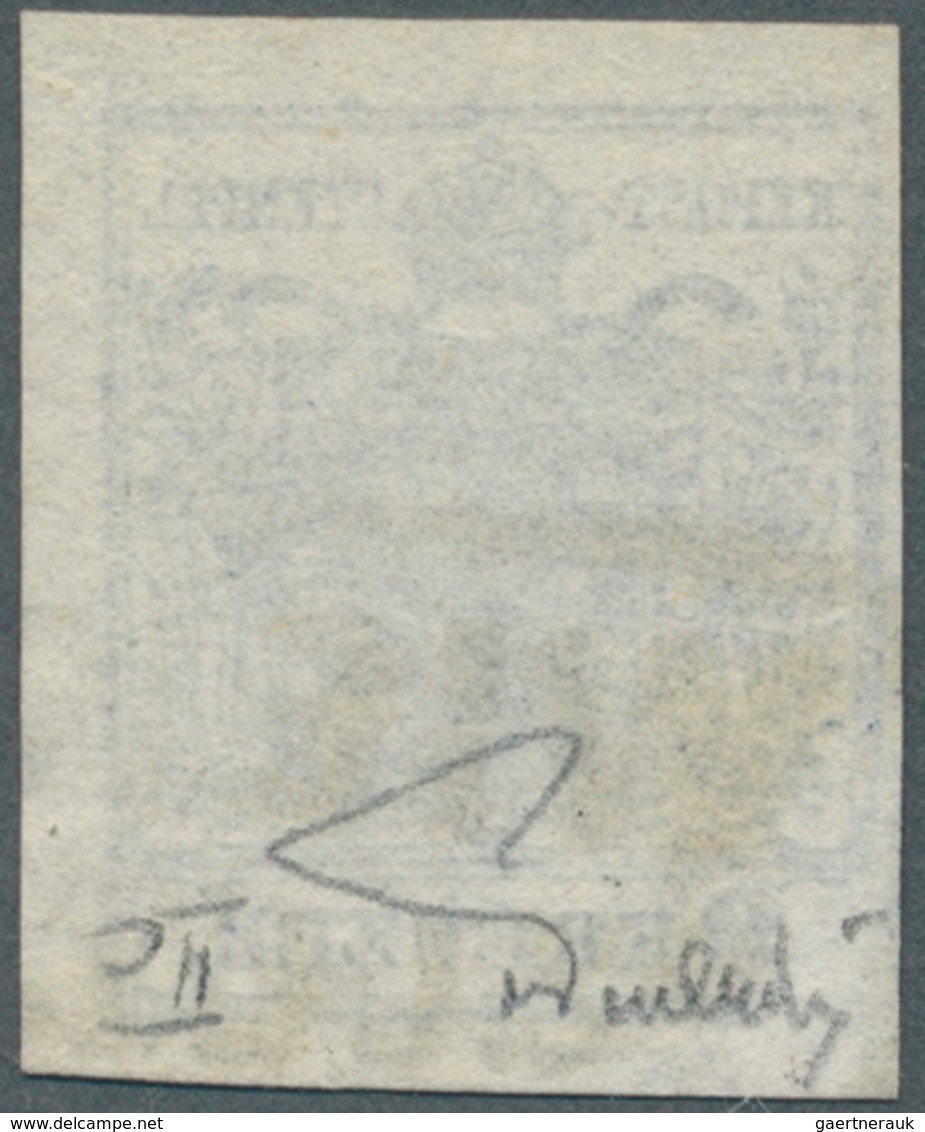 Österreich: 1850, 9 Kreuzer Dunkelblau, Handpapier Type II C, Mit Großer Druckauslassung Der Linken - Unused Stamps