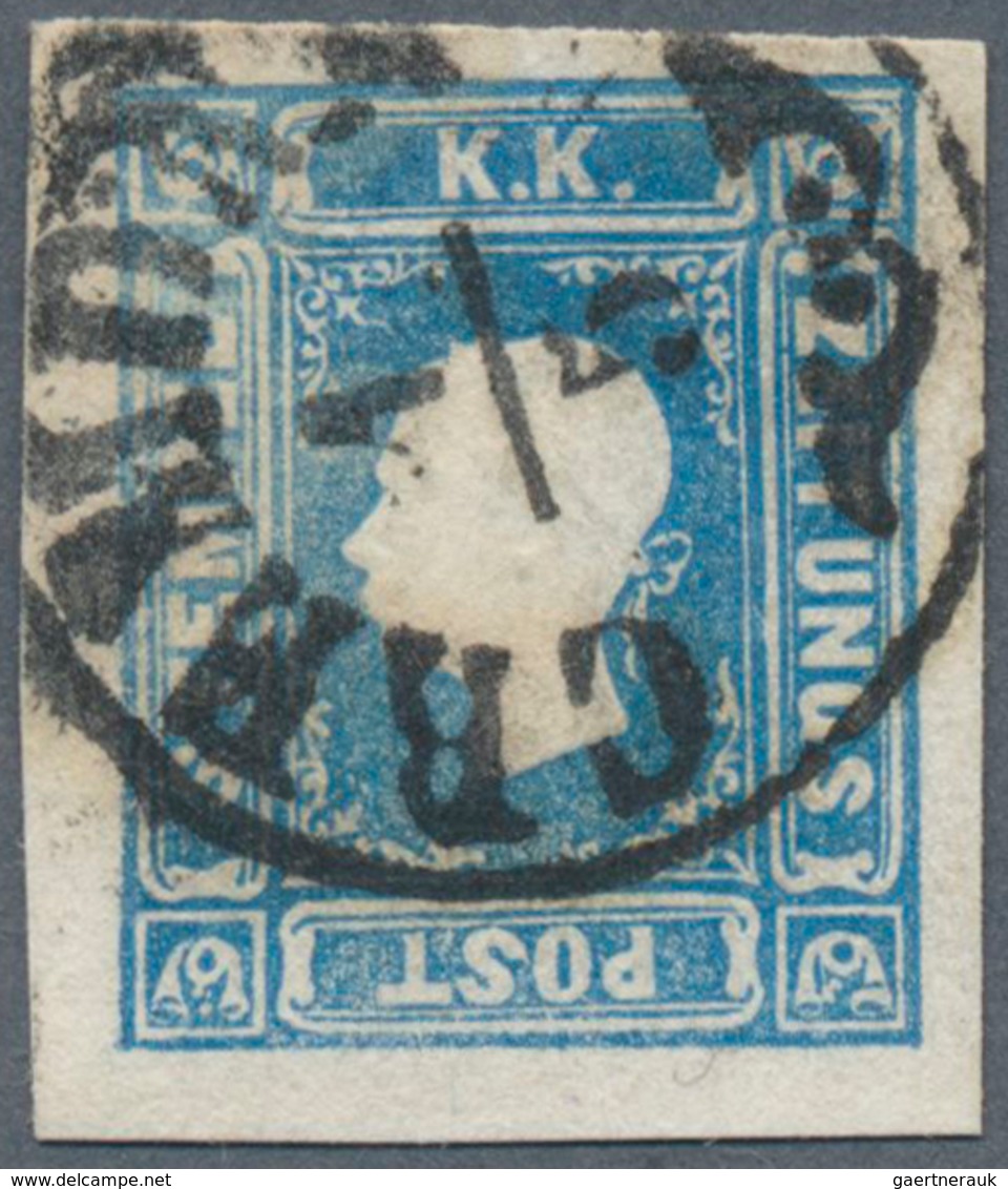 Österreich: 1858, (1,05 Soldi) Zeitungsmarke Blau, Farbfrisches Und Rundum Breitrandig Geschnittenes - Unused Stamps