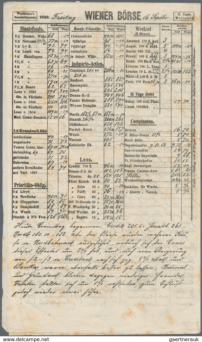 Österreich: 1859, Zeitungsmarke Lila Auf Kompletter Zeitung WIENER Geschäftsbericht Aus Dem Jahr 185 - Unused Stamps