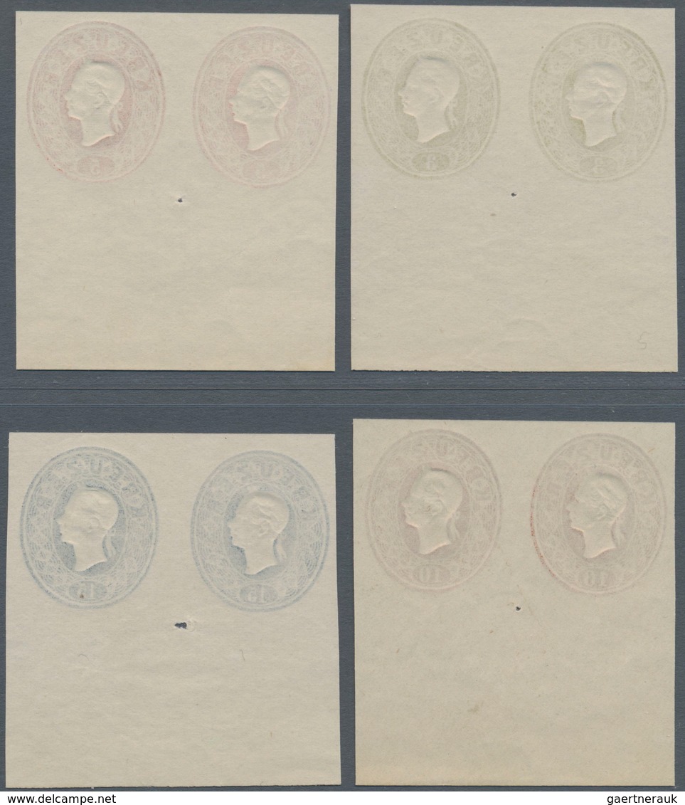 Österreich: 1860/1884, 3-15 Kr. Komplett Als UNGEZÄHNTE Probedruck-Paare Zu Dem Gesuchten Neudruck V - Unused Stamps