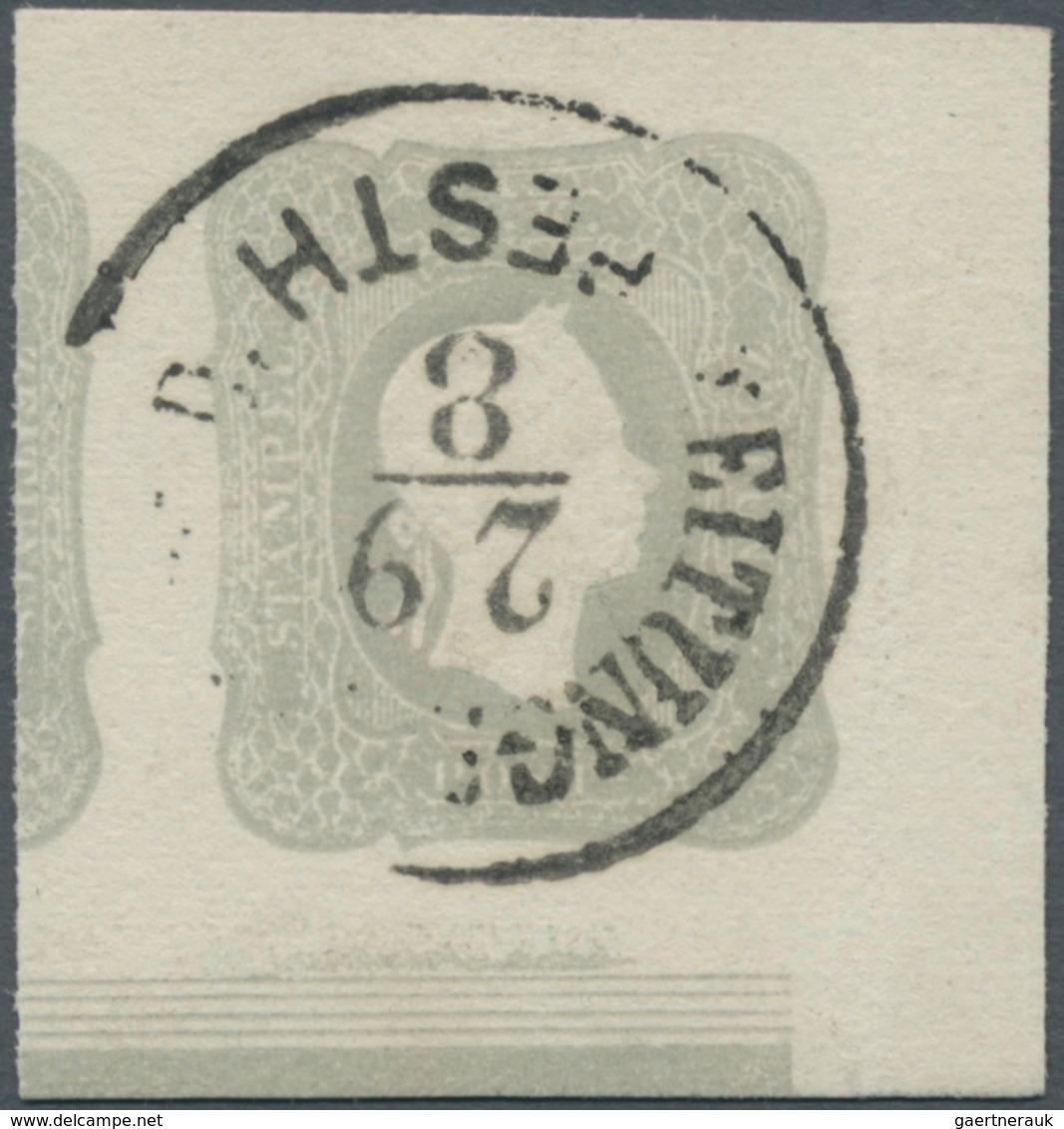 Österreich: 1861, (1,05 Kreuzer) Hellgrau Zeitungsmarke, Rechtes Unteres Eckrandstück (rechts 6,5 Mm - Unused Stamps