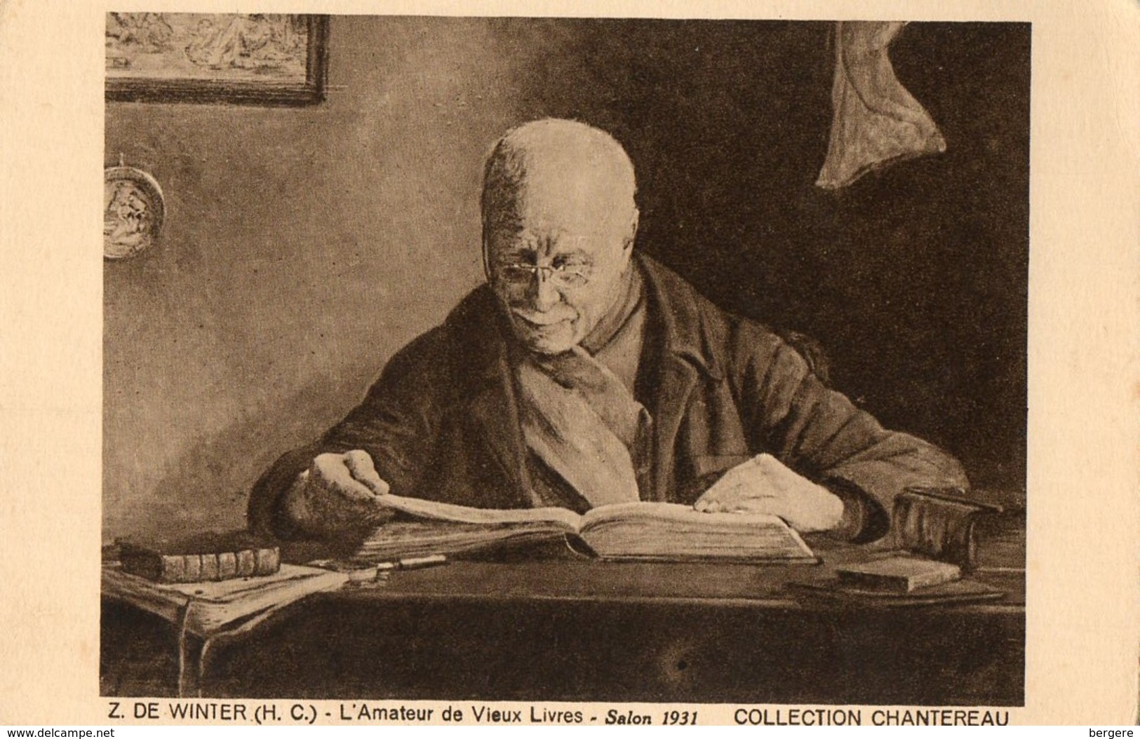 Amateur De Vieux Livres. CPA. Par De Winter.   Collection Chantereau. - Libraries