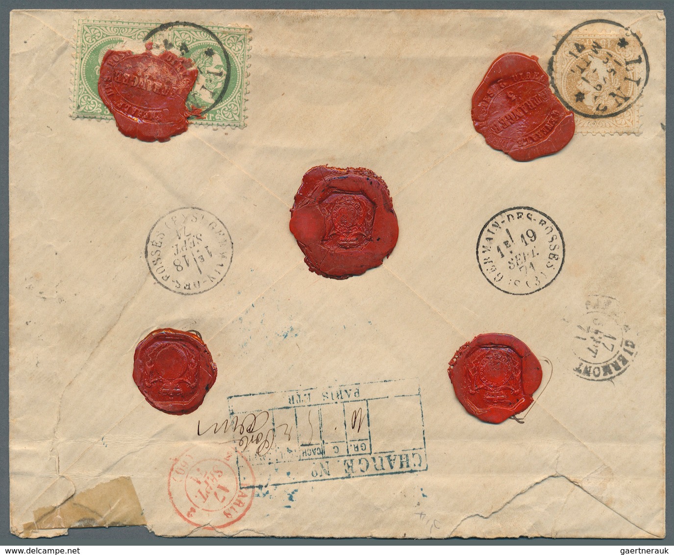 Österreich: 1871. Gesiegelter, Eingeschriebener Brief An 'Prince Charles De Lussinge, Chateau Chermo - Unused Stamps