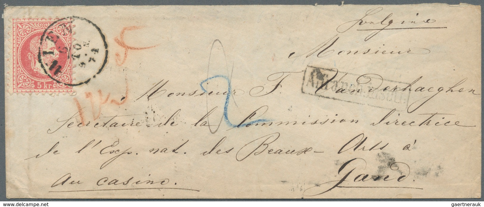 Österreich: 1874, 5 Kr Rosakarmin, EF Auf Unzureichend Frankiertem Brief Von WIEN, 6/10 74, An Den " - Unused Stamps