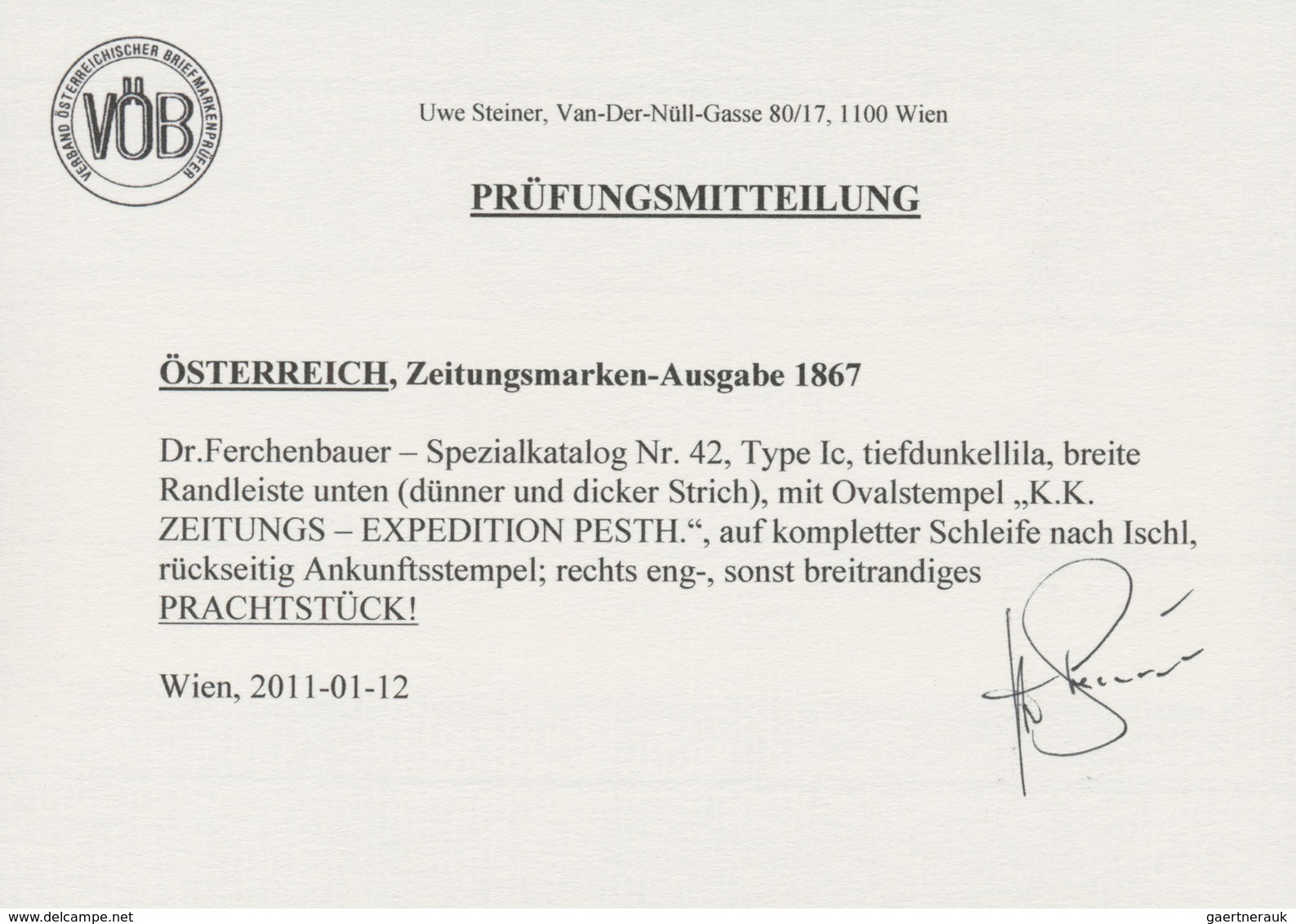 Österreich: 1867, (1 Kr) Merkurkopf Zeitungsmarke, Partie mit 4 verschiedenen Einzelfrankaturen auf