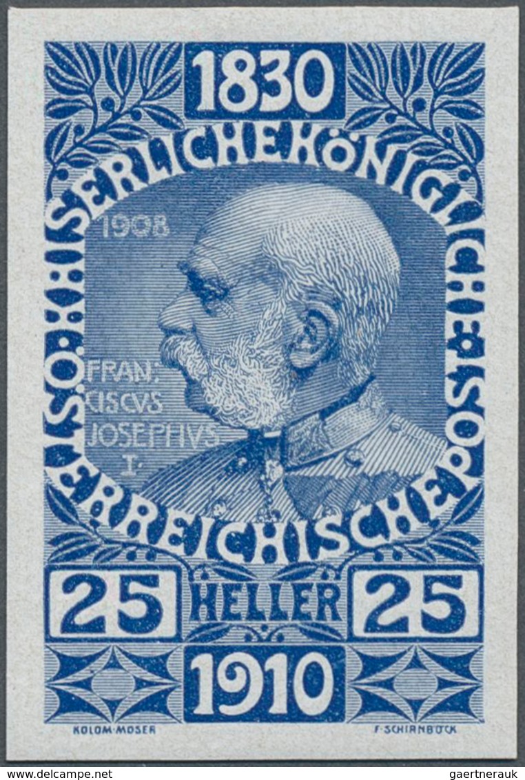 Österreich: 1910, "80. Geburtstag Franz Joseph" 25 Heller Blau UNGEZÄHNT In Einwandfreier Postfrisch - Unused Stamps