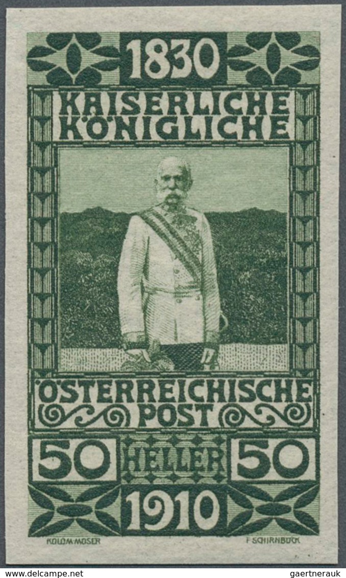 Österreich: 1910, "80. Geburtstag Franz Joseph" 50 Heller Dunkeloliv UNGEZÄHNT In Einwandfreier Post - Unused Stamps