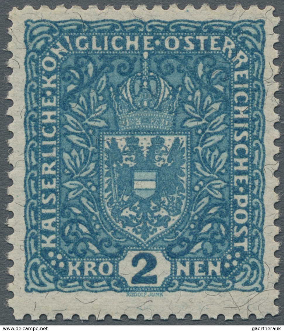 Österreich: 1917, Wappen 2 Kr. Hellblau Auf Faserpapier In Der Seltenen Zähnung L 11½, Postfrisch, " - Unused Stamps