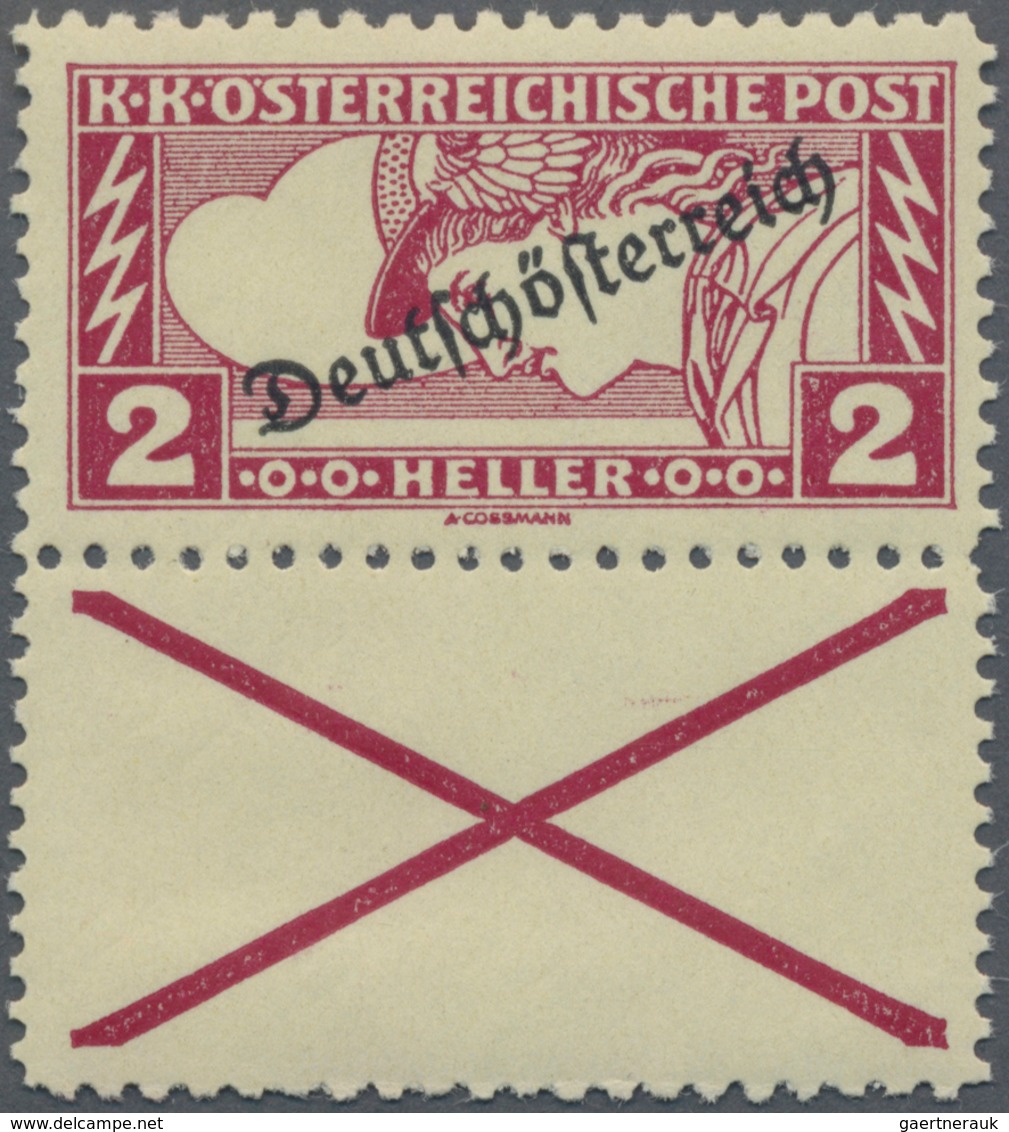 Österreich: 1919, Eilmarke Merkurkopf 2 H. Schwarzrotkarmin Mit Aufdruck In Zähnung 11½:12½ Und Unte - Unused Stamps