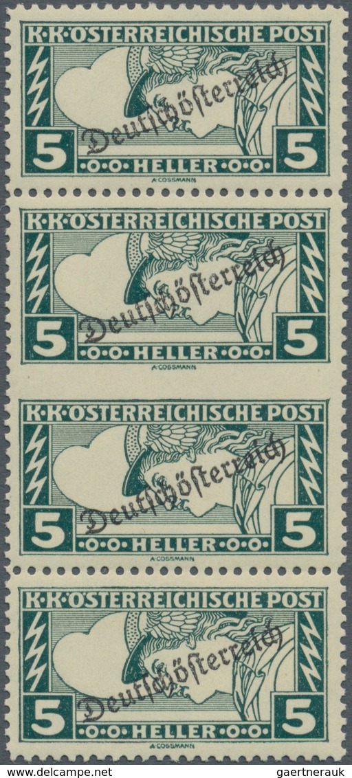 Österreich: 1919, 5 H Merkur "Deutschösterreich" Im Senkrechten, Mittig Waagerecht Ungezähnten Paar - Unused Stamps