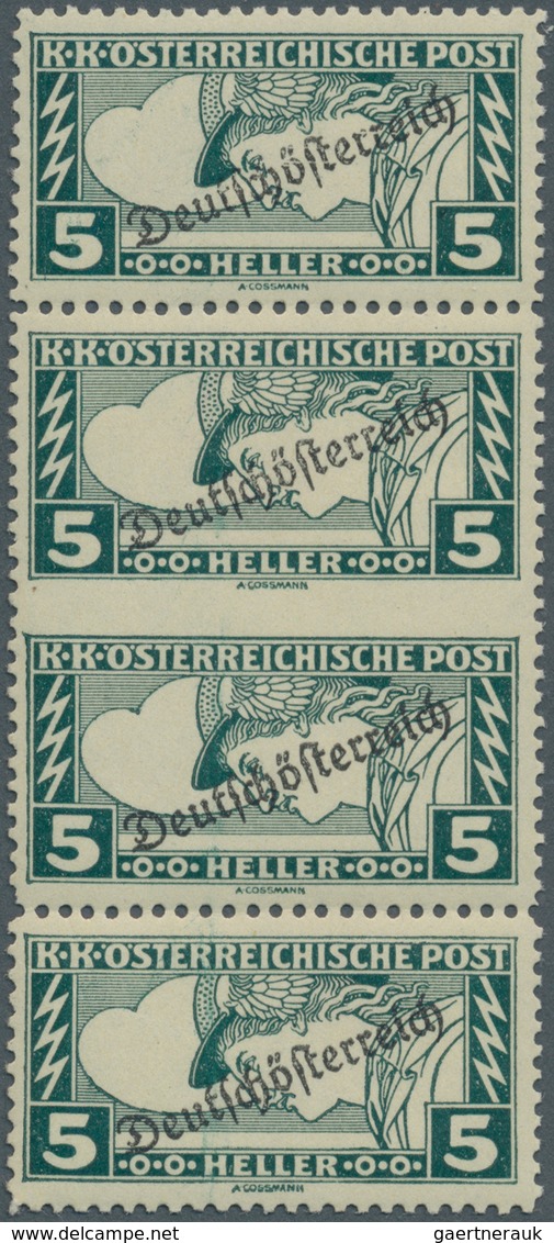 Österreich: 1919, 5 H Merkur "Deutschösterreich" Im Senkrechten, Mittig Waagerecht Ungezähnten Paar - Unused Stamps