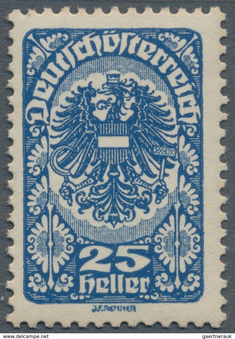 Österreich: 1919, Freimarke 25 Heller In Seltener C-Farbe Schwärzlichultramarin/tiefblau Einwandfrei - Unused Stamps