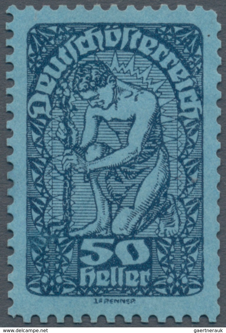 Österreich: 1919/1920, Freimarken, 50 H., Drei Verschiedene Farbproben In Abweichenden Farben Ockerb - Unused Stamps