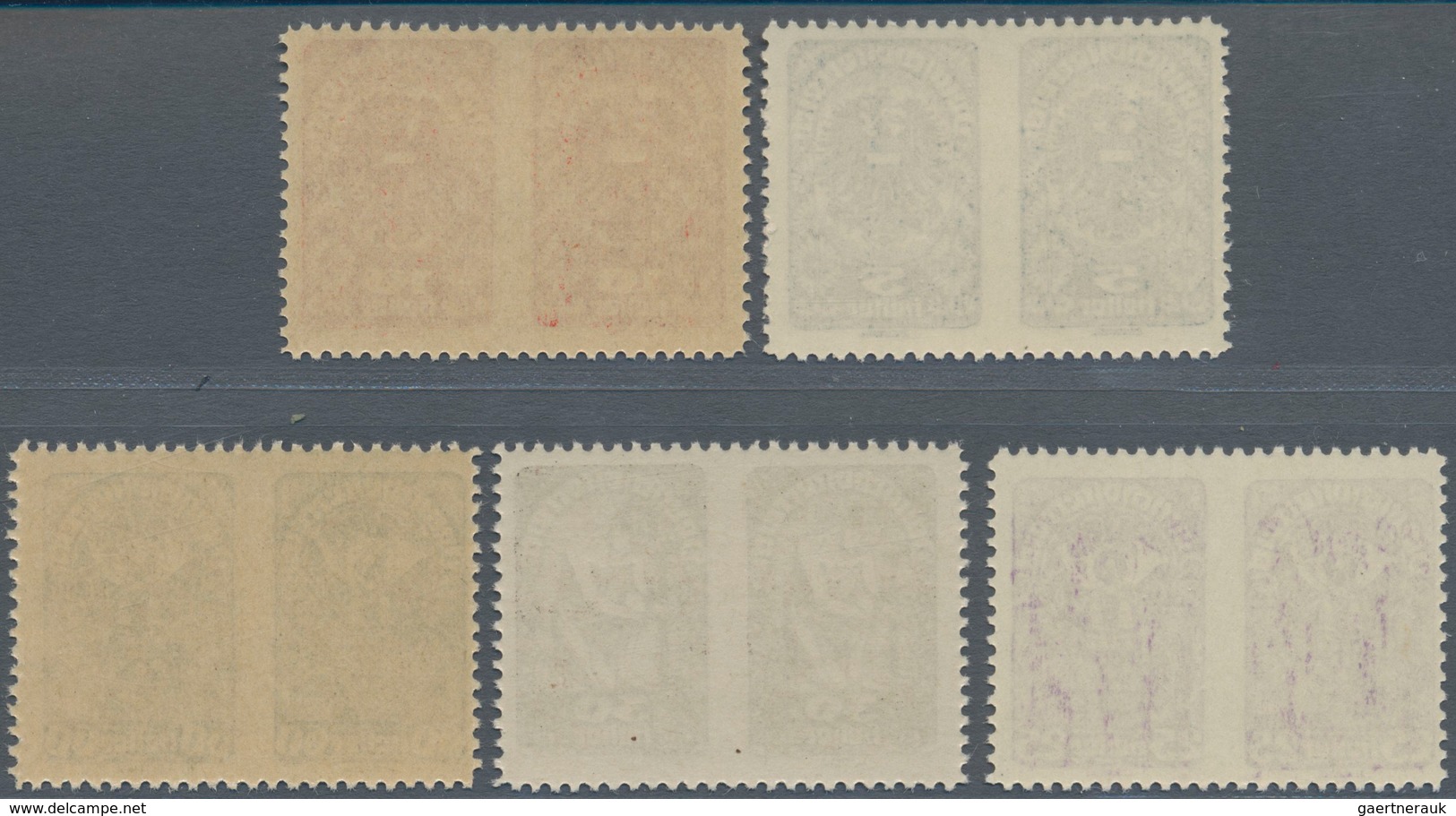 Österreich: ÖSTERREICH, Freimarken 5,10,25, 30 U. 60 H. Mit Privater Linienzähnung Jeweils Im Paar I - Unused Stamps