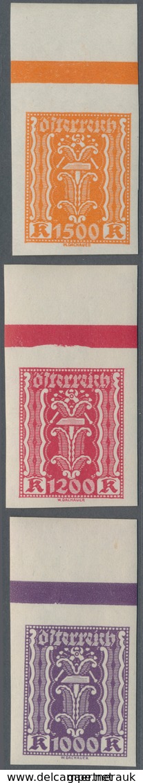 Österreich: 1922, 1/2 Kr Oliv - 4000 Kr Blau Auf Grünlichblau Freimarken "Landwirtschaft, Gewerbe, I - Unused Stamps