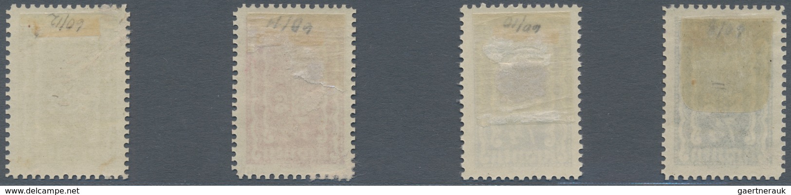 Österreich: 1922, Freimarken, 7½ Kr., Vier Verschiedene Farbproben In Abweichenden Farben Und Mit Li - Unused Stamps