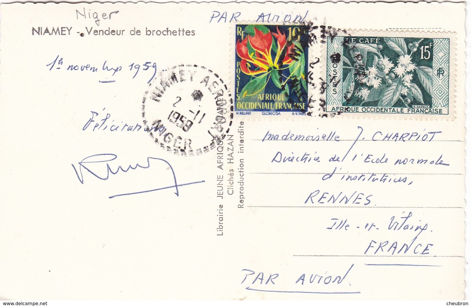 NIGER. NIAMEY. VENDEUR DE BROCHETTES. ANNEE 1959 - Niger