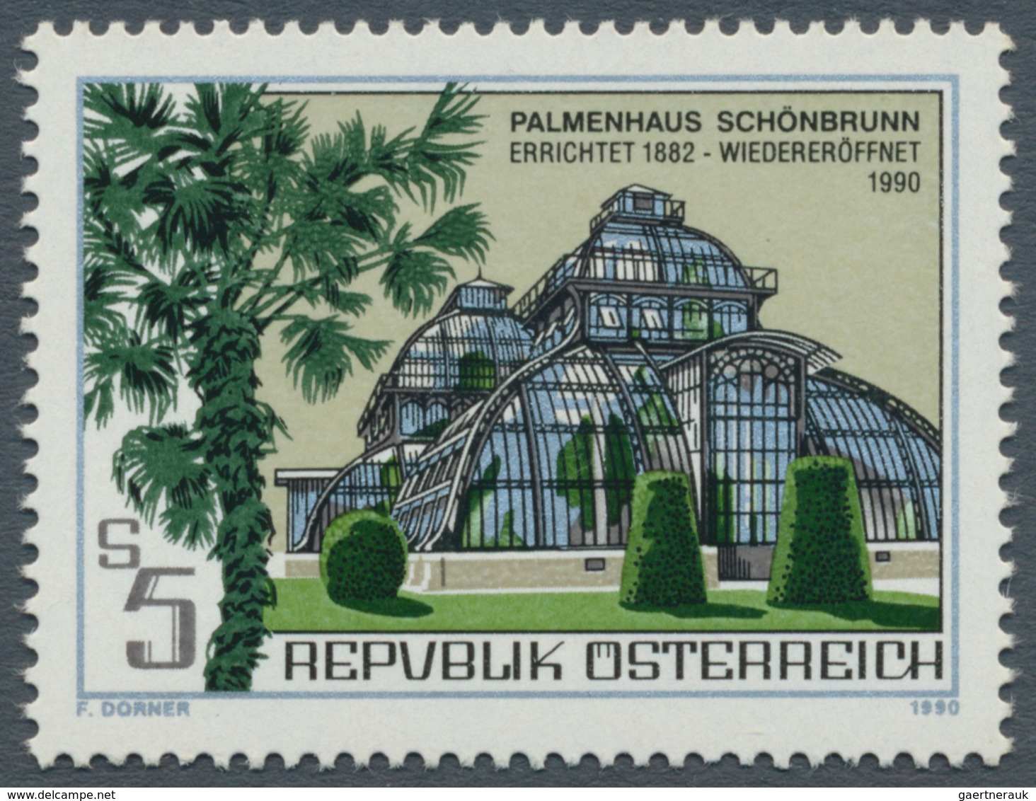 Österreich: 1990. Wiedereröffnung Des Palmenhauses Schönbrunn "Palmenhaus" Mit Der Abart "Hintergrun - Unused Stamps