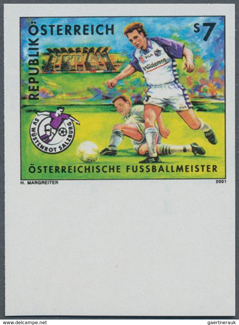 Österreich: 2001, 7 S "Österreichischer Fußballmeister" UNGEZÄHNT Mit Unterem Rand Einwandfrei Postf - Unused Stamps