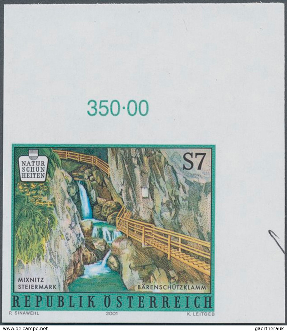 Österreich: 2001, 7 S Öster. Naturschönheiten Bärenschützklamm UNGEZÄHNT Vom Oberen Rechten Eckrand - Unused Stamps