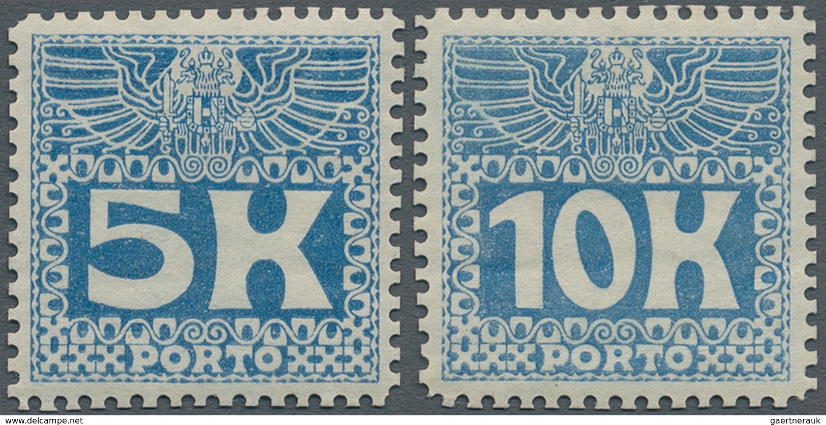 Österreich - Portomarken: 1911, 5 Und 10 Kr Hellblau, Gezähnte Ministervorlagen In Ungebrauchter Pra - Postage Due