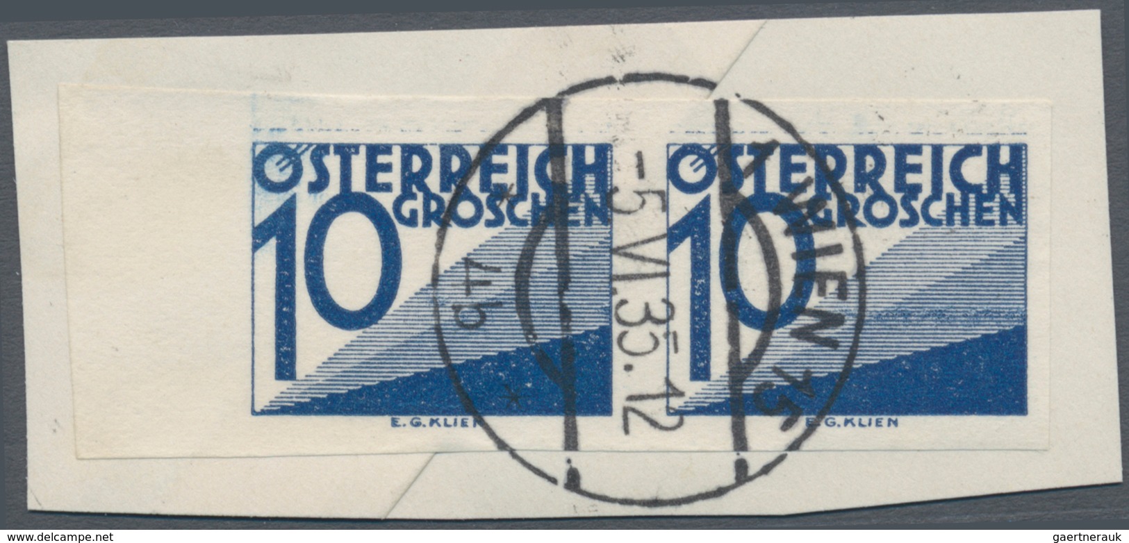 Österreich - Portomarken: 1925/1934, Ziffern 5 Gr. Bis 2 Sch., Zehn Werte Je In Ungezähnten Paaren, - Taxe