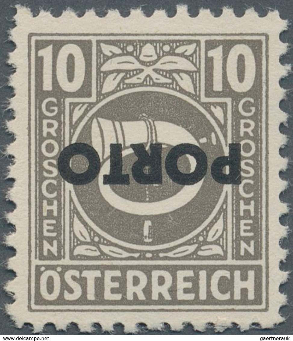 Österreich - Portomarken: 1946, Posthorn, 3 Gr. Orange Und 10 Gr. Grau Je Mit Kopfstehendem Aufdruck - Taxe