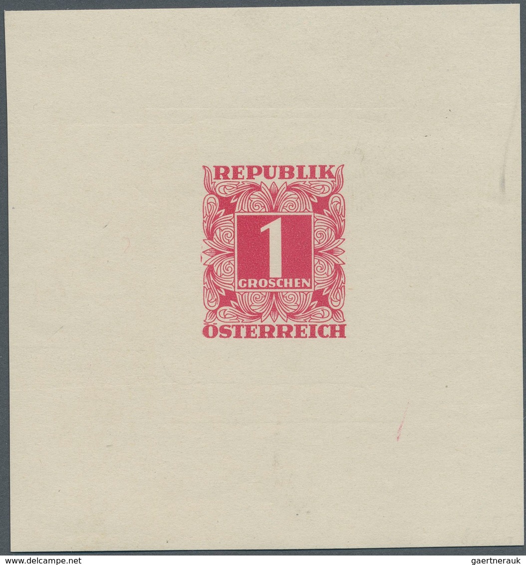 Österreich - Portomarken: 1949, Ziffern 1 Gr. Rot, Einzelabzug Im Kleinbogenformat Auf Gummiertem Pa - Taxe