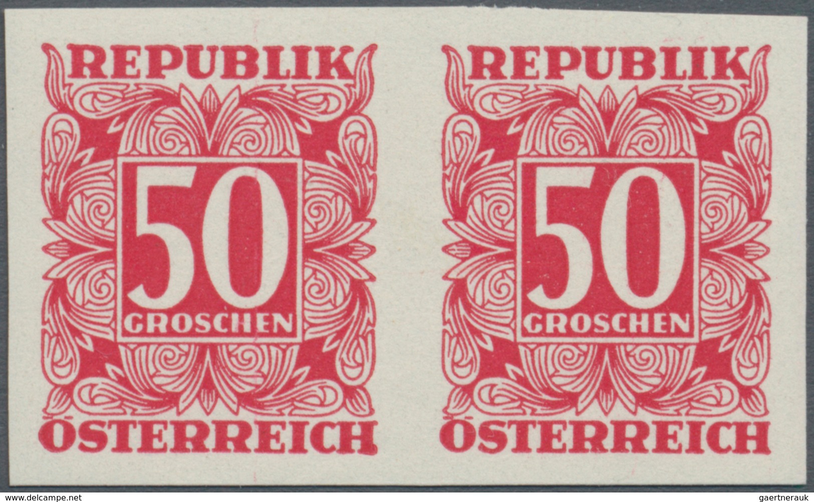 Österreich - Portomarken: 1949/1953, Ziffern 10 Gr. Bis 5 Sch., Elf Werte UNGEZÄHNT In Waagerechten - Taxe