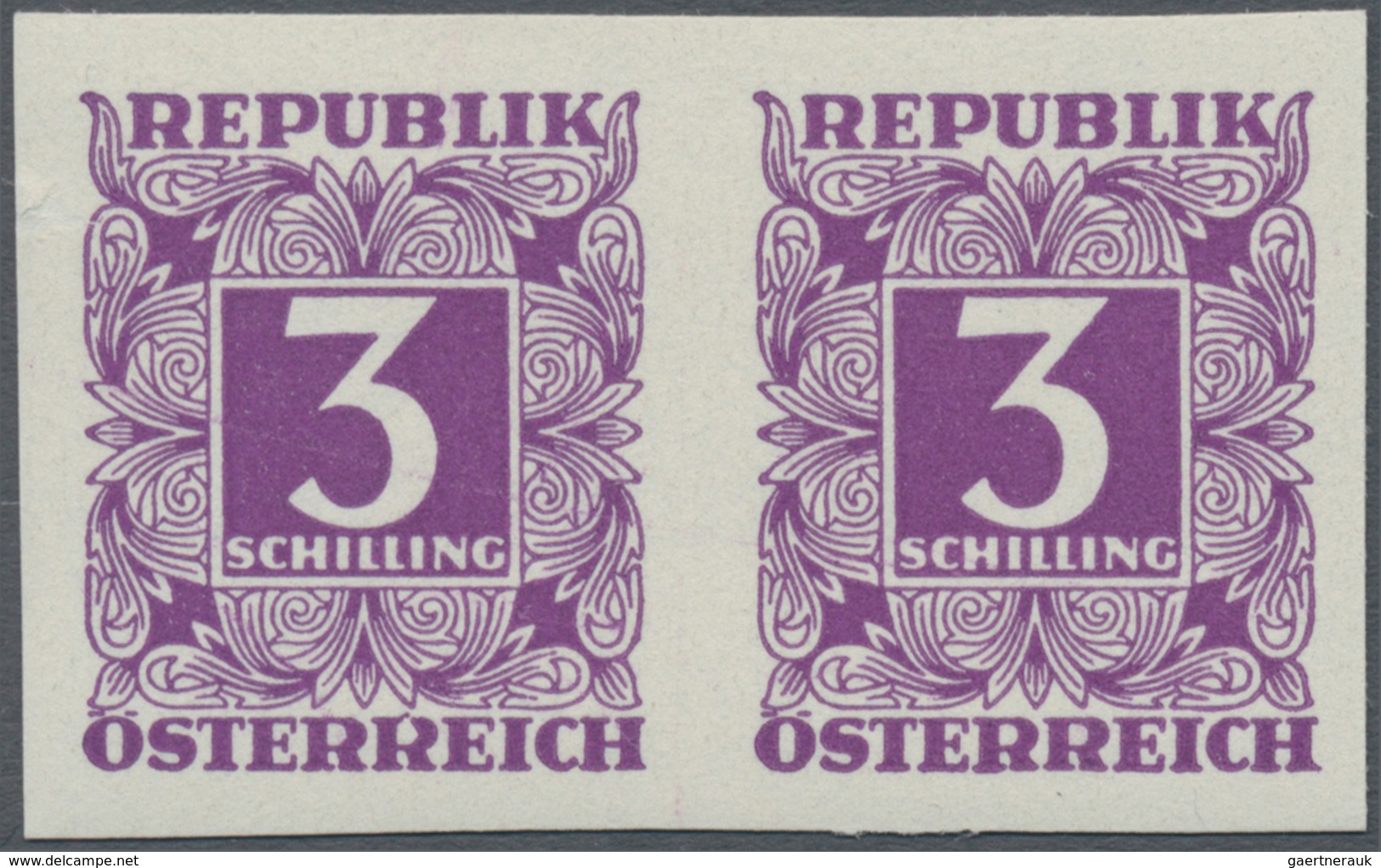 Österreich - Portomarken: 1949/1953, Ziffern 10 Gr. bis 5 Sch., elf Werte UNGEZÄHNT in waagerechten